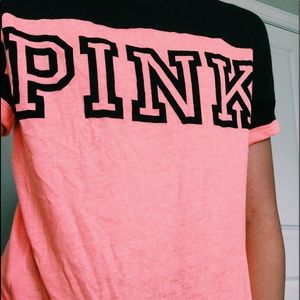 BRAND NEW pink t shirt with fishnet accent